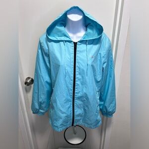 Light Blue Hooded Windbreaker Women’s Size L Everlast